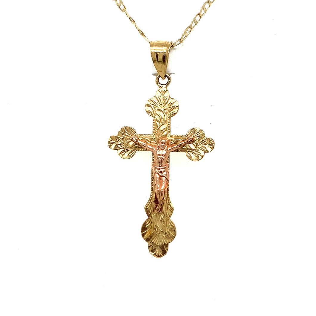 14K Gold Christ Cross Pendant