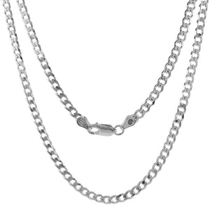 Sterling Silver 4MM Curb Cuban Link Bracelet / Chain