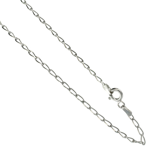 Sterling Silver 2mm Long Link Curb Chain