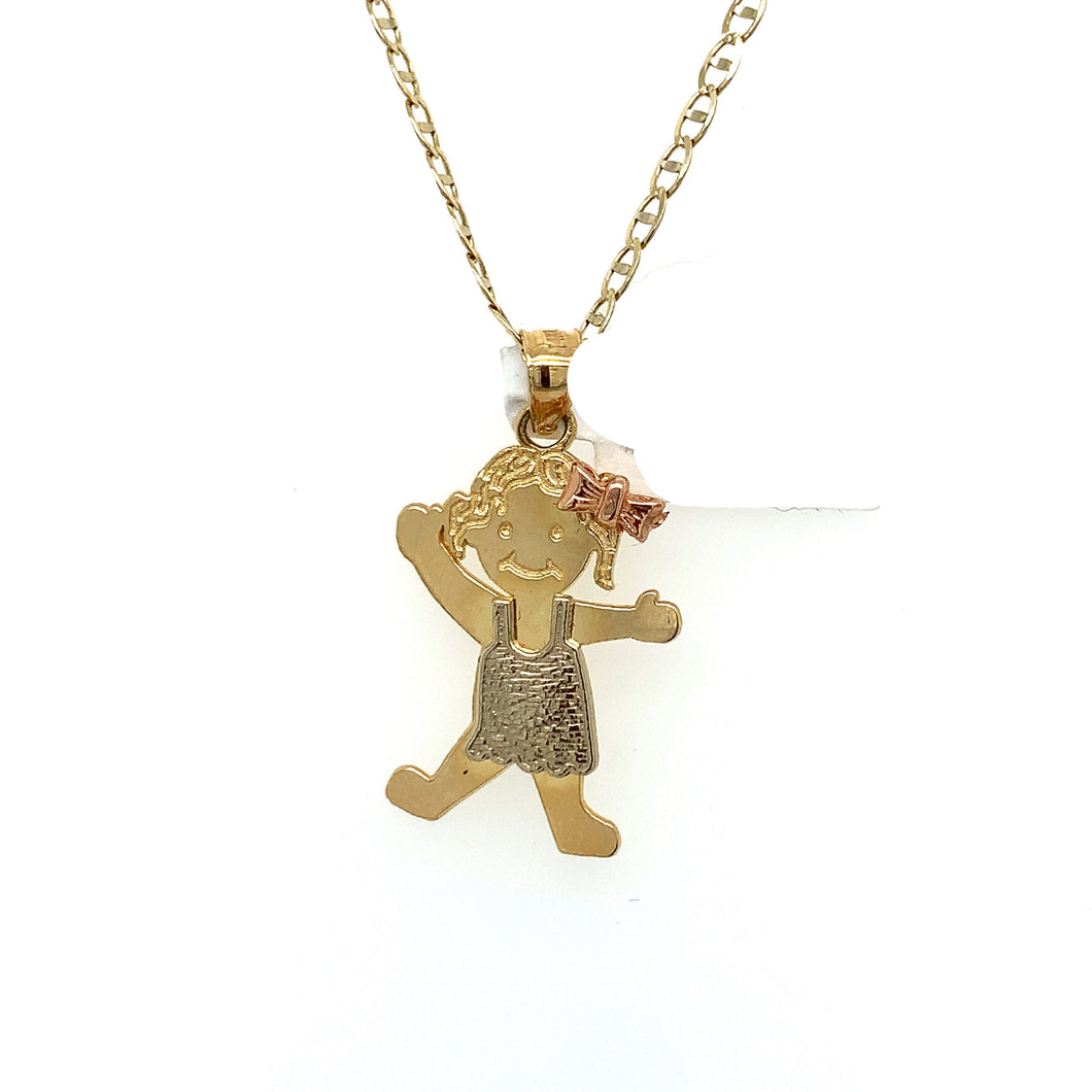 14K Gold Girl Pendant