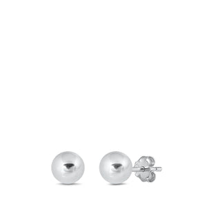 Silver Ball Stud Earrings