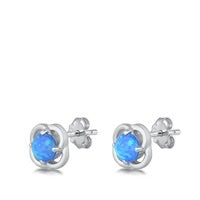 Silver Lab Opal Earrings