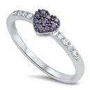 Sterling Silver CZ Ring - Heart