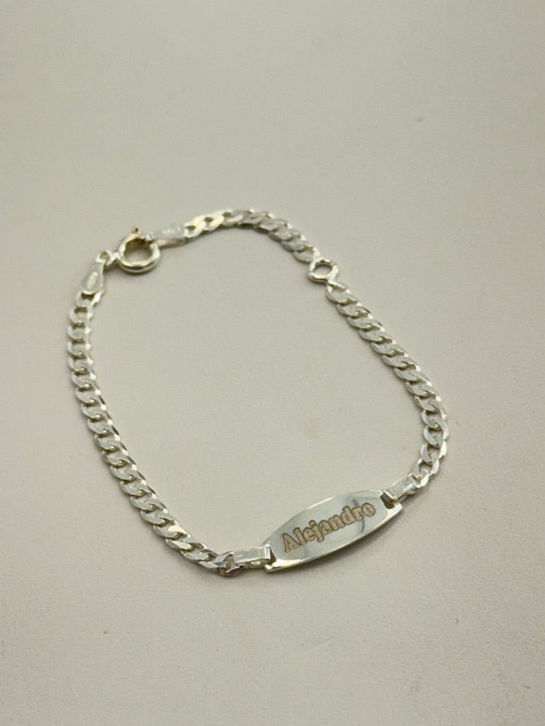 Sterling Silver Baby ID Bracelet