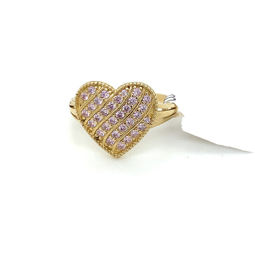 14K Gold Heart Cz Ring