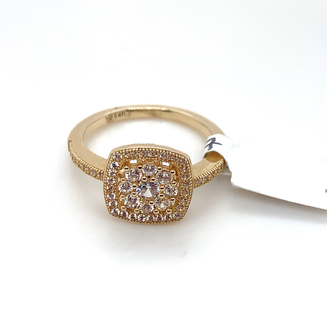 14K Gold Engagement Cz Ring