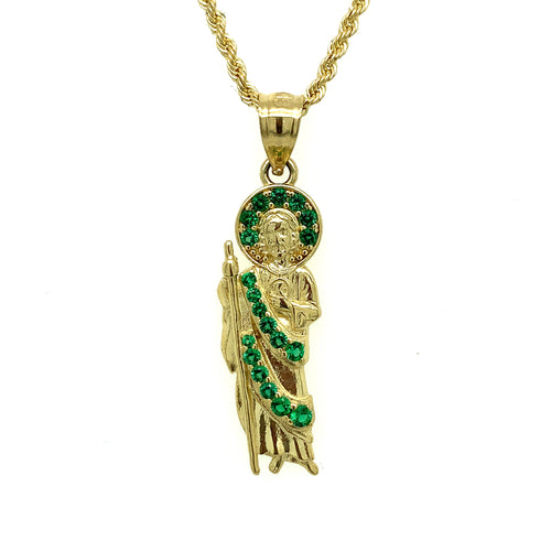 10K Gold Saint Jude Cz Pendant