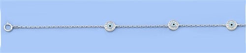 Sterling Silver CZ Anklet