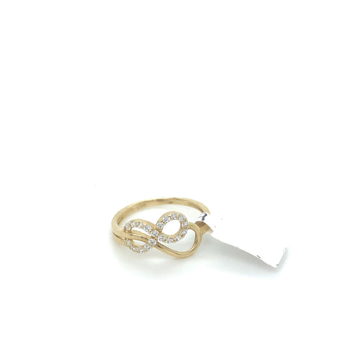 14K Gold Infinity Cz Ring