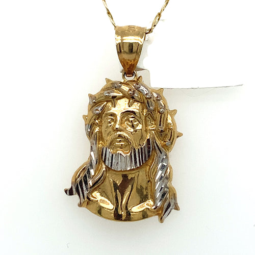 14K Gold Face of Jesus Pendant