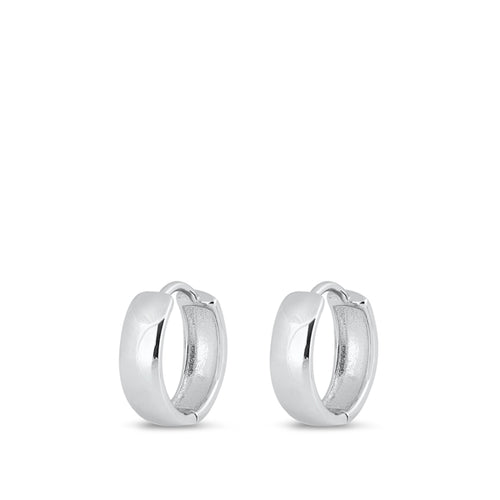 Sterling Silver Plain Huggie Earrings