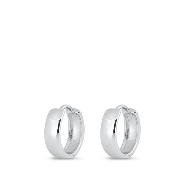 Sterling Silver Plain Huggie Earrings