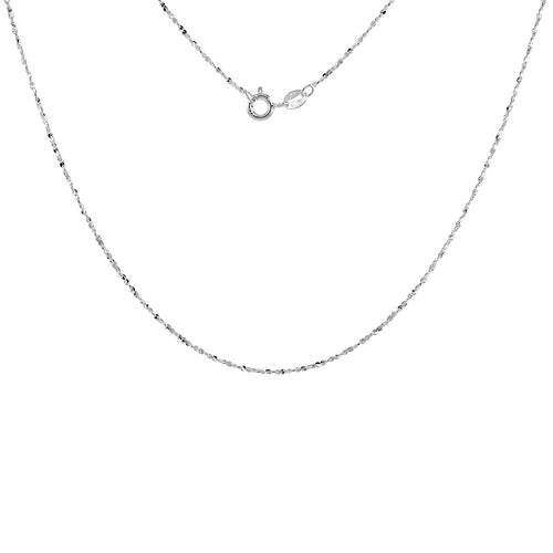 Sterling Silver Diamond Cut Twisted Serpentine Chain 1.1 mm