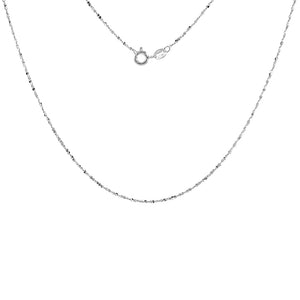 Sterling Silver Diamond Cut Twisted Serpentine Chain 1.1 mm