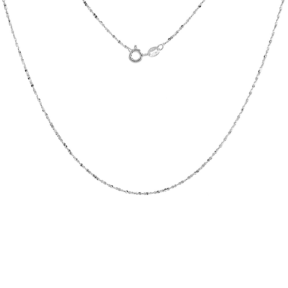 Sterling Silver Diamond Cut Twisted Serpentine Chain 1.1 mm