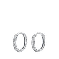 Silver CZ Huggie Earrings