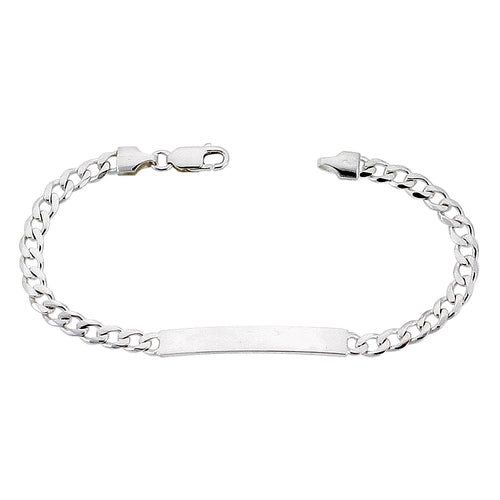 Sterling Silver ID Bracelet Curb Link Small 3/16 inch Nickel Free Italy