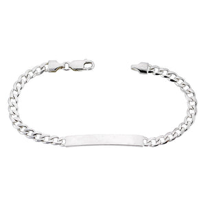 Sterling Silver ID Bracelet Curb Link Small 3/16 inch Nickel Free Italy