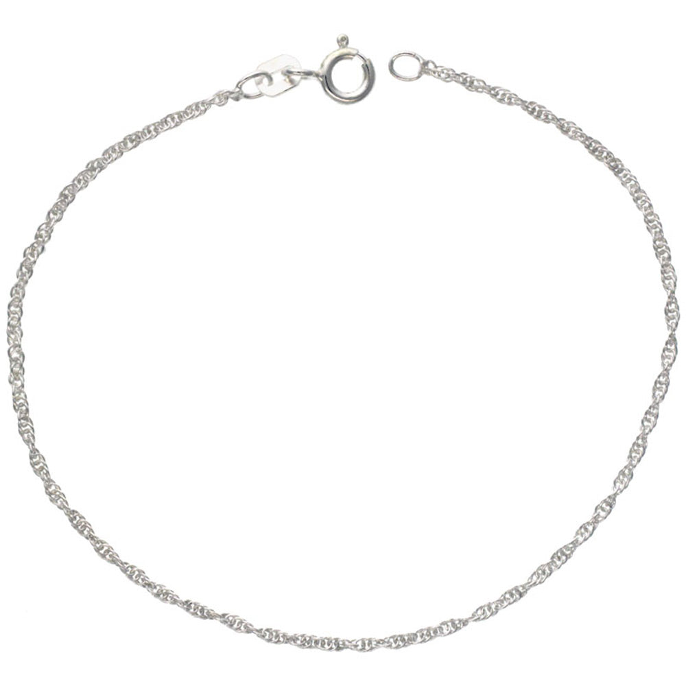 Sterling Silver Loose Rope Chain 1mm