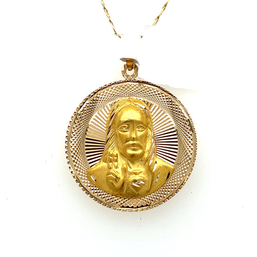 14K Gold Sacred Heart Pendant