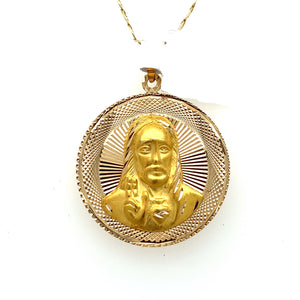 14K Gold Sacred Heart Pendant