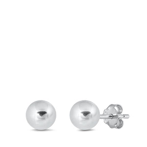 Silver Ball Stud Earrings