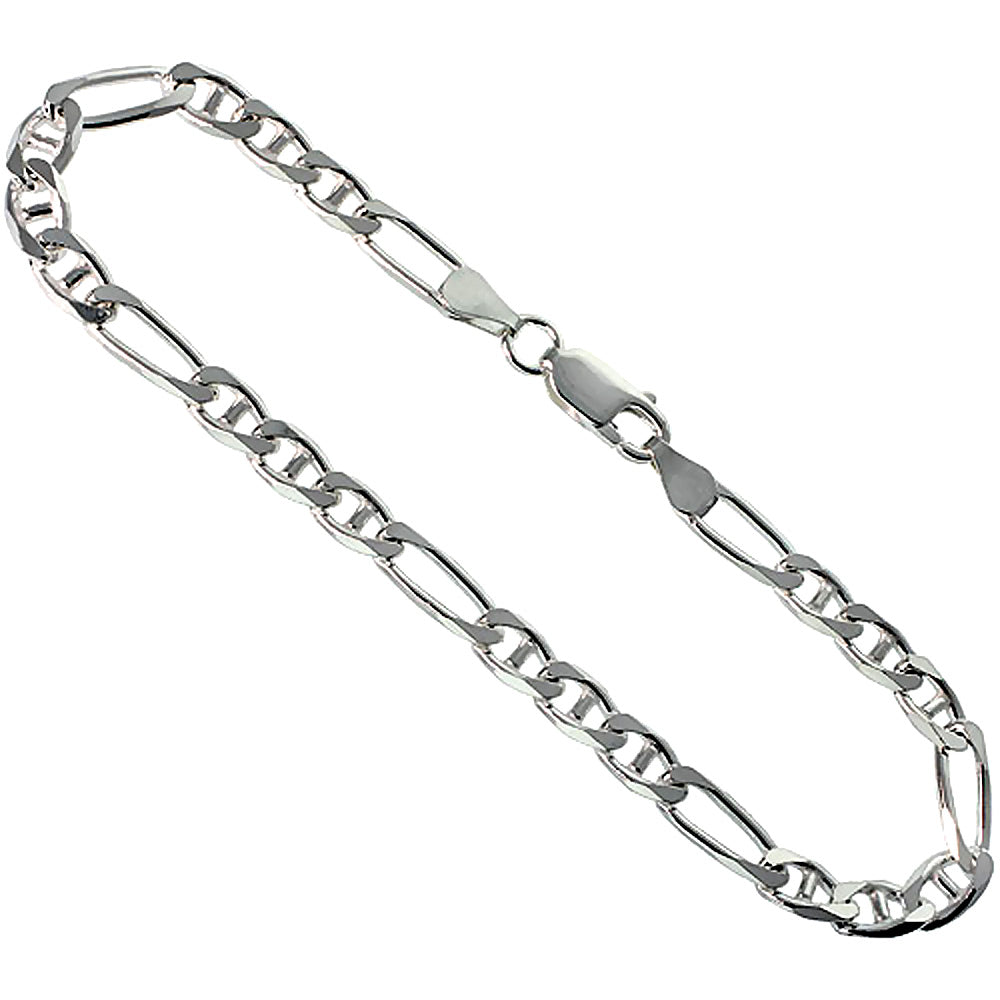 Sterling Silver 4.5mm 8' Figarucci Link Bracelet