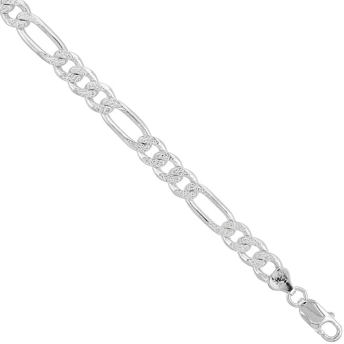 Sterling Silver 24' 8mm Figaro Link Chain