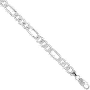 Sterling Silver 24' 8mm Figaro Link Chain