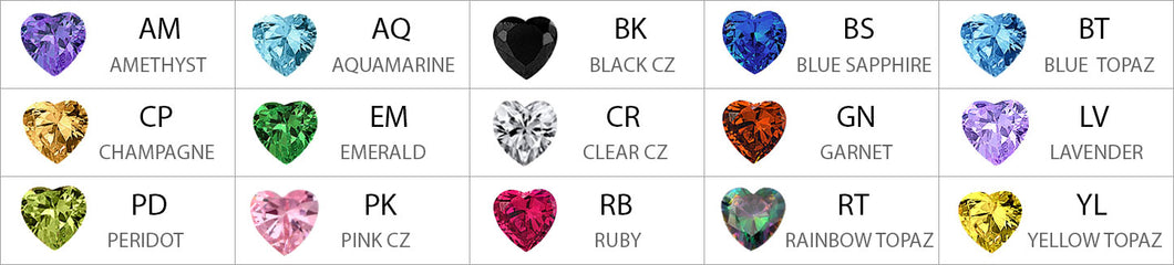Heart Color CZ Stud Earrings - Stamping
