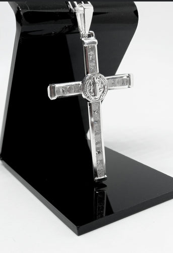 Sterling Silver Pendant Cross San Benito Cz