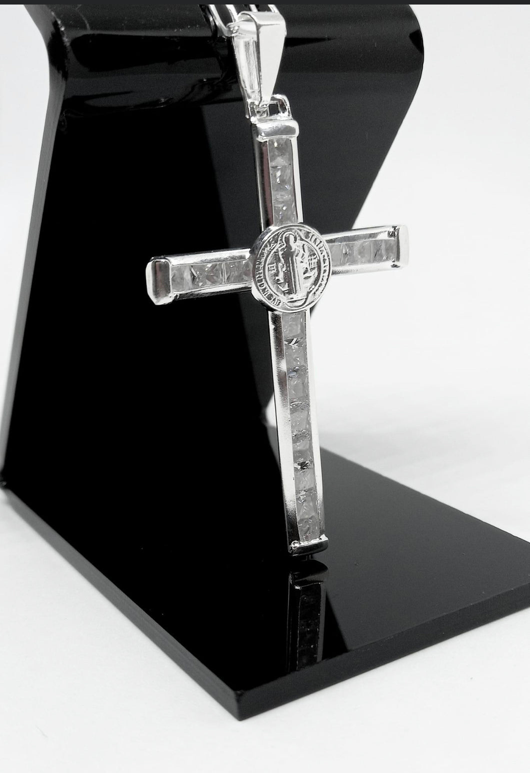 Sterling Silver Pendant Cross San Benito Cz