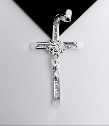 Sterling Silver Pendant Christ Cross with Cz