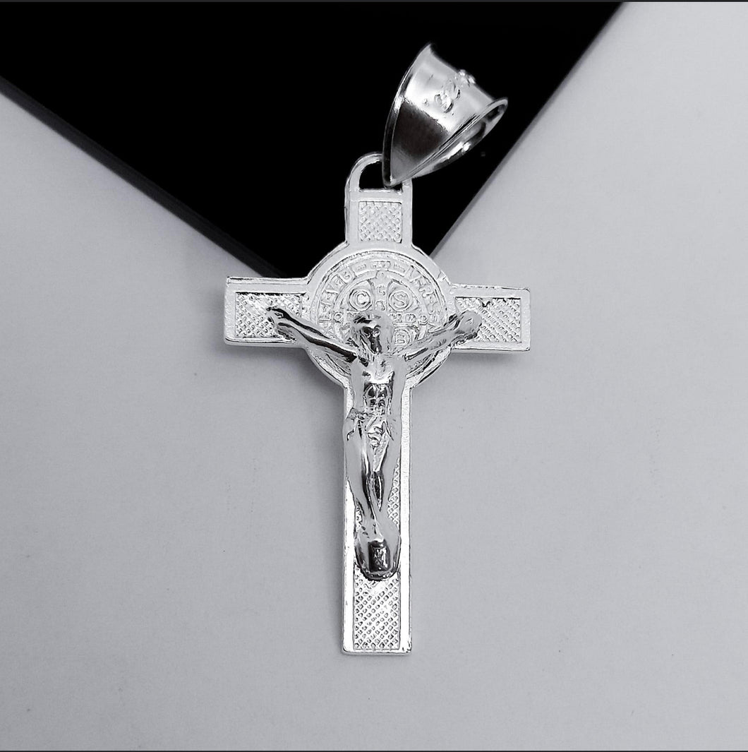 Sterling Silver Pendant Christ Cross San Benito