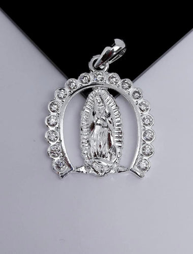 Sterling Silver Pendant Our Lady of Guadalupe Virgin Mary