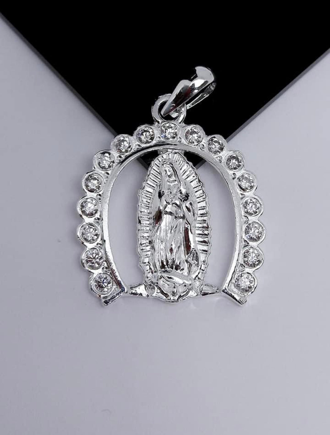 Sterling Silver Pendant Our Lady of Guadalupe Virgin Mary