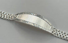 Load image into Gallery viewer, Sterling Silver 2 Row Curb 8" Diamond Cut Border 16mm Bracelet light weight