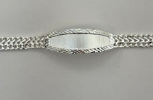 Load image into Gallery viewer, Sterling Silver 2 Row Curb 8" Diamond Cut Border 16mm Bracelet light weight
