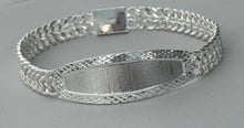 Load image into Gallery viewer, Sterling Silver 2 Row Curb 8" Diamond Cut Border 16mm Bracelet light weight