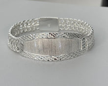 Load image into Gallery viewer, Sterling Silver 2 Row Curb 7" Diamond Cut Border 15.5mm Bracelet