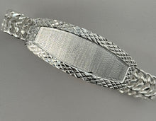 Load image into Gallery viewer, Sterling Silver 2 Row Curb 7" Diamond Cut Border 15.5mm Bracelet