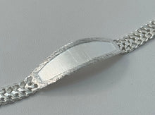 Load image into Gallery viewer, Sterling Silver 2 Row Curb Diamond Cut ID 16mm 8" Bracelet