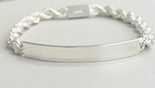 Load image into Gallery viewer, Sterling Silver Rope ID 8" Bracelet