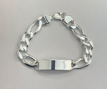Load image into Gallery viewer, Sterling Silver ID Bracelet Heavy Figaro Link