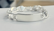 Load image into Gallery viewer, Sterling Silver ID Bracelet Heavy Figaro Link