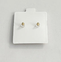 Load image into Gallery viewer, 14k Gold Round Clear Cubic Zirconia Screw-back Stud Earrings