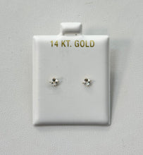 Load image into Gallery viewer, 14k Gold Square Clear Cubic Zirconia Screw-back Stud Earrings