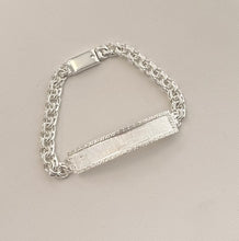 Load image into Gallery viewer, Sterling Silver Chino link ID and Greek Border bracelet