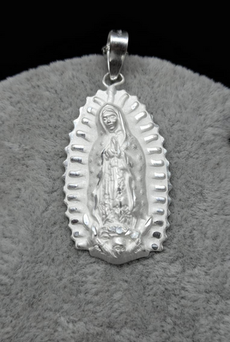 Sterling Silver Pendant Our Lady of Guadalupe Virgin Mary