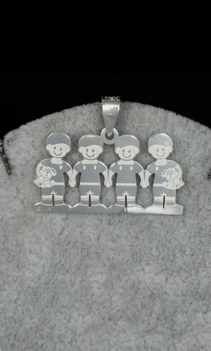 Sterling Silver Pendant Four Boys